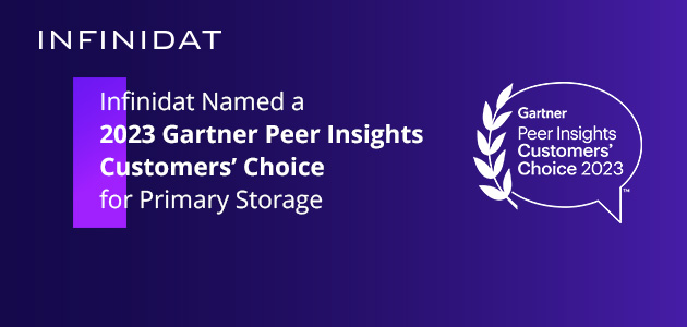 Компания Infinidat в четвертый раз признана «Выбором клиентов Gartner® Peer Insights™ для первичных массивов хранения данных» в 2023 году